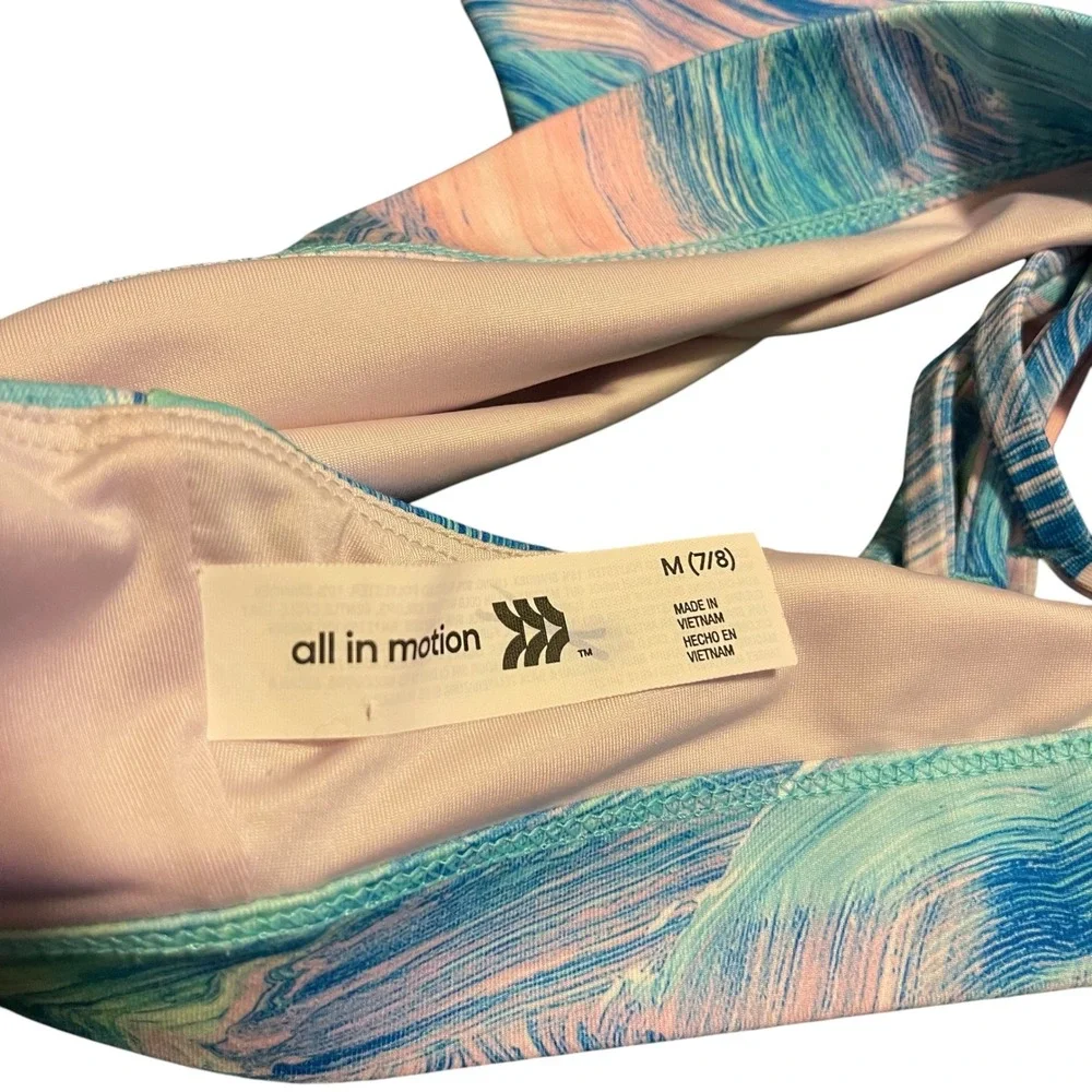 All In Motion Girls‎ Multi Abstract Print Strappy Sports Bra M 7/8